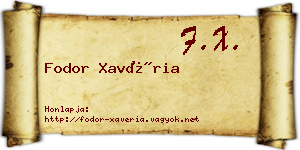Fodor Xavéria névjegykártya